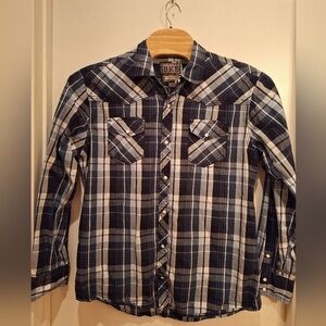 Men's Blue Plaid Shirt